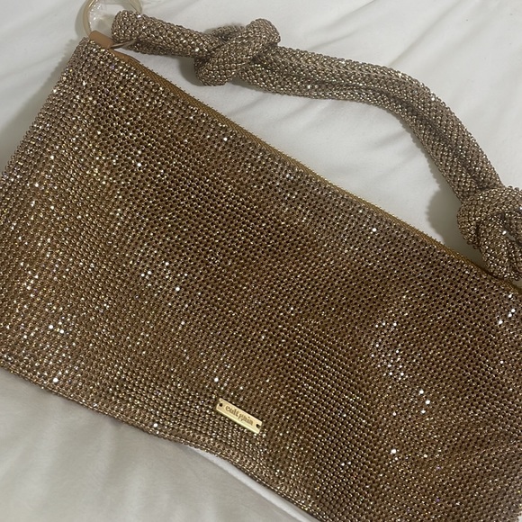 CULT GAIA HERA NANO RHINESTONE SHOULDER BAG - CHAMPAGNE - Picture 8 of 8